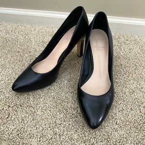 Franco Sarto black leather heels